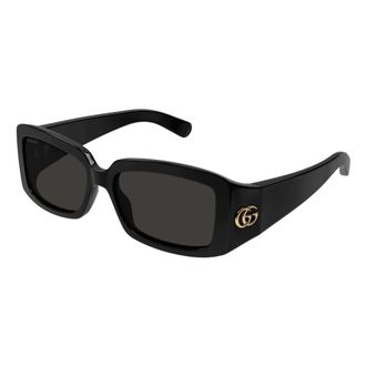 Gucci Sunglasses, female, Black, Size: 54 MM GG Corner Rectangle Sunglasses