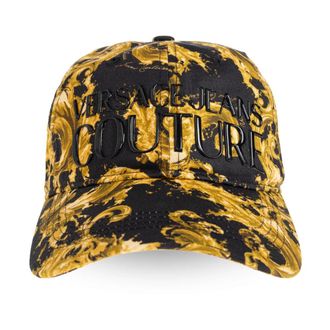 Versace Jeans Couture Caps, male, Yellow, Size: ONE SIZE Printed Canvas Baseball Cap