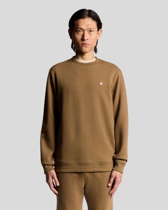 Lyle & Scott Diagonal Weave Crew Neck Sweatshirt - Groen