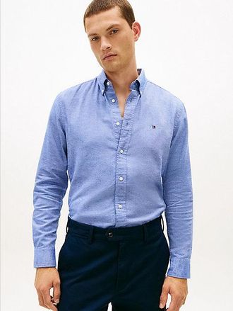 Tommy Hilfiger Regular Fit Twill Shirt With Linen