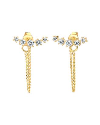 Gabi Rielle 14K Over Silver Cz Star Crystal Drop Studs
