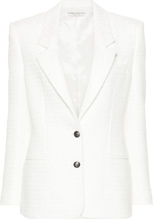 Alessandra Rich single-breasted bouclé blazer - women - Cotton/Polyamide/Viscose/Viscose - 38 - White