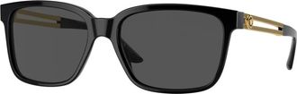Versace Rechthoekige Zonnebril - Heren - Zonnebrillen - Zwart - 58 MM - Accessoires