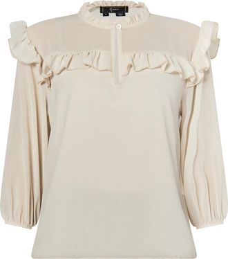 Faina Blouse met ruches Dames wolwit