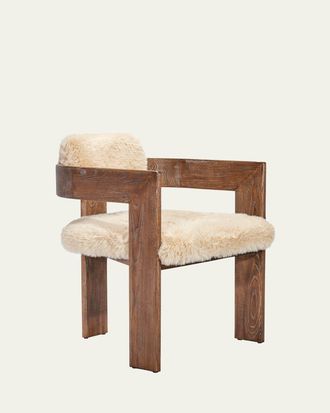 Interlude Home Jonah Faux Fur Dining Chair