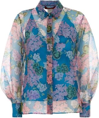 Max Mara Barnaba Shirt - Dames - Overhemden - Veelkleurig - XS - Organza - Overhemden