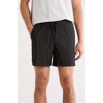 90 Degree by Reflex Madras Power 7-Inch Shorts in Black at Nordstrom Rack, Size Xx-Large