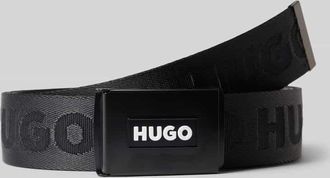 HUGO BOSS G&uuml;rtel mit Label-Applikation Modell GARRATT-PLATE in Black, Gr&ouml;&szlig;e 1