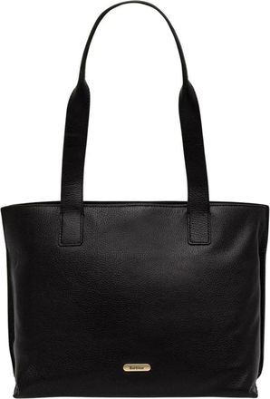Barbour Alder Grote Leren Tote Tas - Dames - Tassen - Zwart - Maat: ONE Size Leer