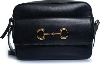Gucci Gucci, zwarte schoudertas met paardenbitmotief uit 1955