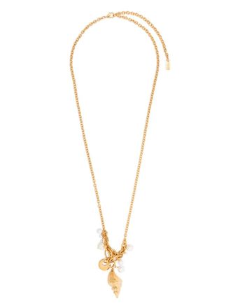 Chloé shell-pendant necklace - women - Brass/Borosilicate Glass/Methacrylate - One Size - Gold