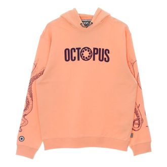 Octopus Hoodies, male, Orange, Size: XS Lightweight Hooded Sweatshirt Outline Logo