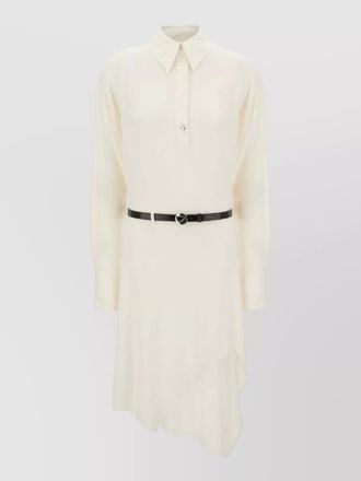 Coperni stretch polyester dress asymmetrical hem belted waist