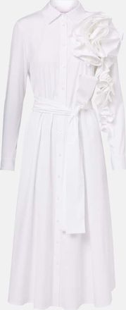 Carolina Herrera Abito chemisier in popeline con applicazioni floreali