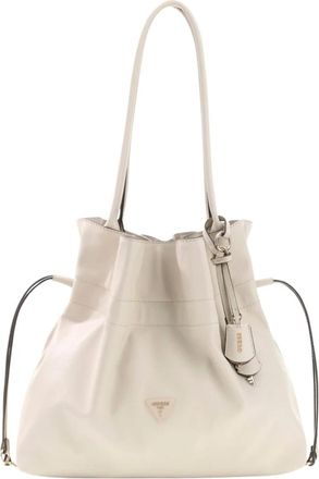 Guess Karima Drawstring Tote - Dames - Schoudertassen - Wit - ONE Size - Leer - Tassen