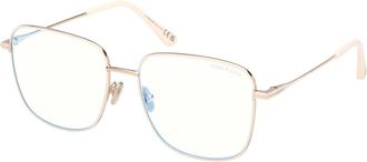 Tom Ford Glasses, unisex, Beige, Size: 56 MM Ft6136-B