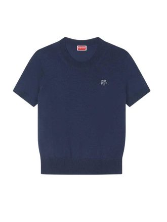 Kenzo Top Manga Corta De Lana Merino Boke Flower