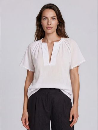 Masai Mabriselle V-Neck Top in White at Nordstrom, Size Xx-Large