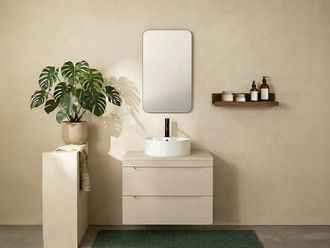 Vente-Unique Mobile sotto lavabo sospeso con piano Beige 80 cm - ARUBA