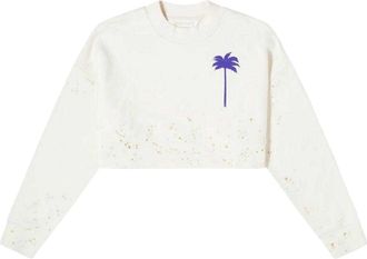 Palm Angels Dames/Dames Sweatshirt met geverfd overhemd (Wit)