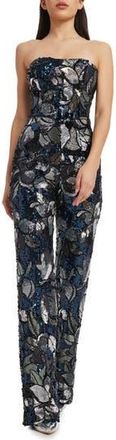 Dress The Population Andy Sequin Strapless Jumpsuit in Navy Multi at Nordstrom Rack, Size Small