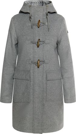 Dreimaster Dreimaster Duffelcoat van wolmix Dames grijs melange