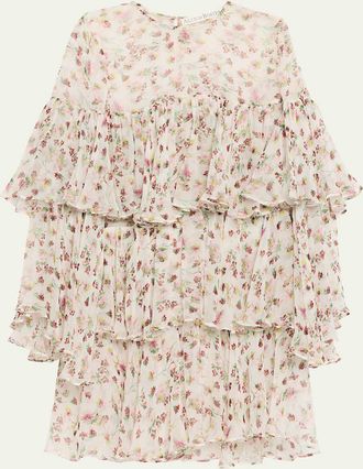 Alix of Bohemia Vienna Wild Garden Tiered Mini Dress