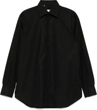 Brioni Black Cotton Classic Shirt Long Sleeves