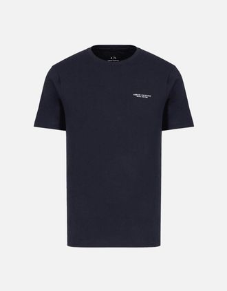 A|X Armani Exchange Mens Cotton Milano Print Navy T-Shirt - Size: 42