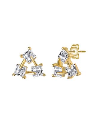 Rachel Glauber 14K Plated Cz Stone Earrings