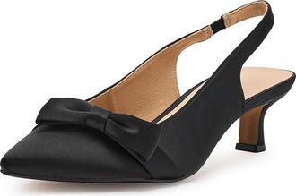 Journee Collection Paloma Womens Shoes Satin/Black : 6.5 M, Synthetic