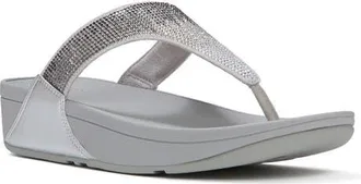 FitFlop Lulu Ombre Crystal Toe-Post Sandals in Silver at Nordstrom, Size 11