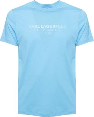 Karl Lagerfeld 3D Address T-shirt - Heren - T-shirts - Blauw - S - Katoen - Tops