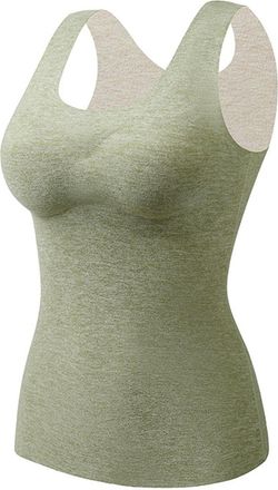 Generic I Am Unwell Crop Women Sleeveless Thermal Tank Top For Cold Weather Fleece Lined Underwear Top Warm Camisole Base Layer Vest Lingerie V Neck Camisoles