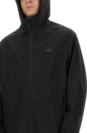 Dolce & Gabbana Hooded Cotton-Blend Jacket - Black