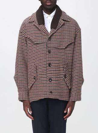 Emporio Armani Oversize Virgin Wool Shirt Jacket with Houndstooth Pattern