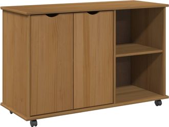 vidaXL Gabinete Rodante Con Rueda Marr&oacute;n Miel 100 X 39 X 65,5 Cm Vidaxl