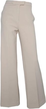 Kaos Palazzo Crepe Stretch Broek Ivoor - Dames - Wijde Broeken - Wit - XS - Polyester - Broeken
