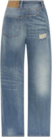 Maison Margiela Jeans met vintage-effect - Dames - Jeans - Blauw - Maat: W28 Katoen
