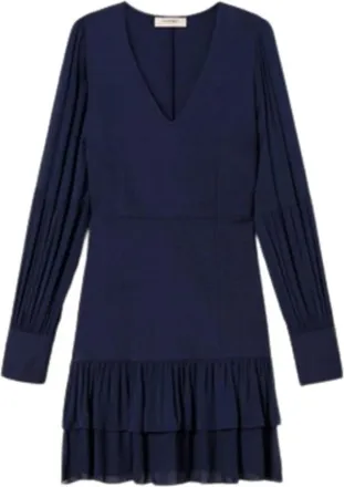 Twinset Korte jurk - Dames - Jurken - Blauw - Maat: S Viscose