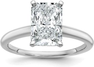 Diamond2Deal 14k White Gold 2 1/2 Ct Lab Grown Diamond Solitare Engagement Ring