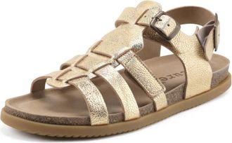 Nature Footwear Schoenen, Dames, Geel, 41 EU, Suède, Mette Sandal Metallic Suede