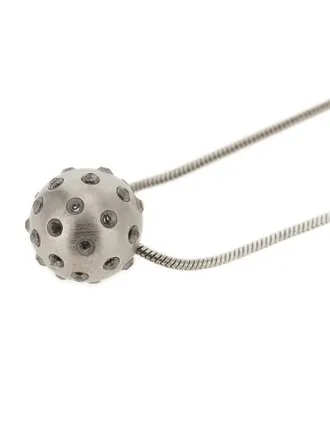 Rick Owens Crystal Orb Pendant Necklace - Silver