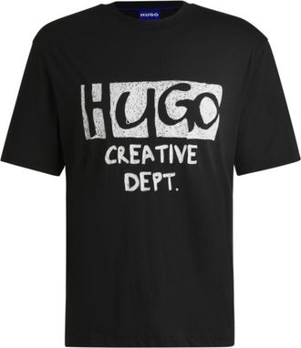HUGO BOSS Cotton-jersey T-shirt with logo artwork