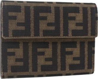 Fendi Pre-owned Wallets, female, Brown, Size: ONE SIZE Pre-owned Canvas Wallet