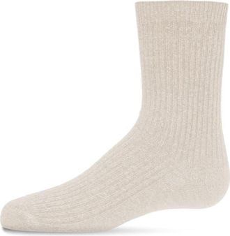 MeMoi Ribbed Rich Crew Socks in Latte at Nordstrom, Size 6-12M
