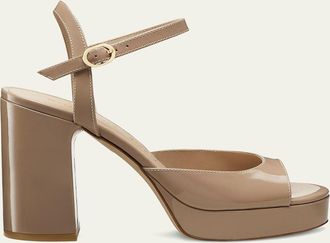 Stuart Weitzman Dayna II Leather Platform Sandals