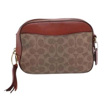 Coach Pre-owned Canvas Schoudertas - Dames - Pre-owned - Bruin - Maat: ONE Size