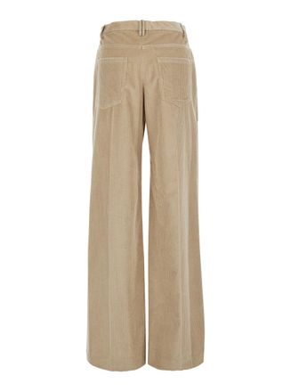Brunello Cucinelli Womens Trousers Beige Corduroy Cotton