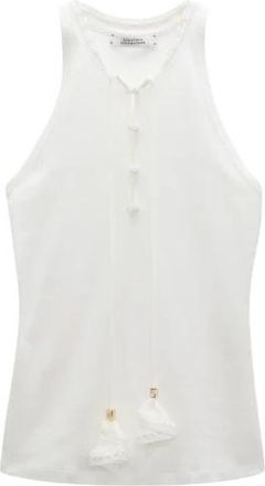 Dorothee Schumacher Pure Sleekness top - Dames - Tops zonder mouwen - Wit - XL - Katoen - Tops